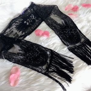 Ralph Lauren black beaded scarf